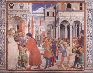 The School Of Tagaste (scene 1, North Wall) — Benozzo Gozzoli