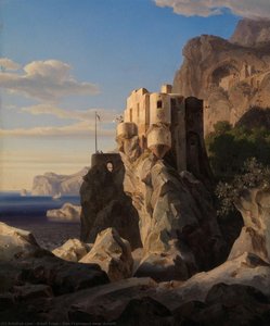 San Francesco Near Amalfi — Ernst Fries, Romantic Landscape Painting