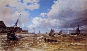 Mouth Of The Seine At Honfleur — Claude Monet, Impressionist Landscape