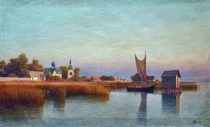 View Of A Small Town From The River — Lef Feliksovich Lagorio