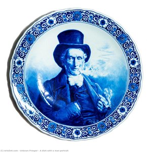 A Dish With A Man Portrait — Unkown Prosper