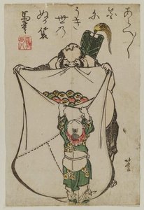Hotei With Bag Of Jewels And Chinese Child — Хокусаи Кацушика, Ukiyo-e