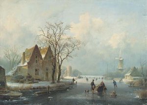 Winter Skating — Andreas Schelfhout