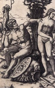 Mars, Venus, And Eros (detail) — Marcantonio Raimondi, Mannerist Style