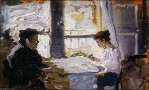Cosiendo Junto Al Balcón — Manuel Benedito Vives