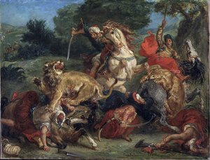Lion Hunt — Eugène Delacroix, Romanticism