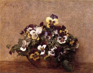 Bouquet Of Flowers. Pansies — Henri Fantin-latour