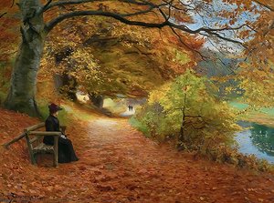 A Wooded Path In Autumn — Hans Anderson Brendekilde
