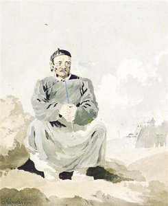 A Chinese Man Smoking A Pipe — William Bill Alexander