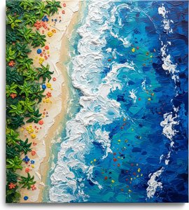 Ephemeral Surge: A Sculptural Symphony Of Verdant Shores And Untamed Azure Tides — David Moreau