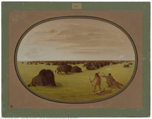 Catlin And Indian Attacking Buffalo — George Catlin