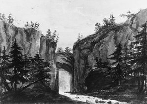 Natural Bridge, Virginia (copy After An Engraving In François Jean, Marquis De Chastellux, Travels In North America, 1787) — Pavel Petrovich Svinin