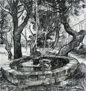 Fountain In The Garden Of Saint-paul Hospital — Vincent Willem Van Gogh