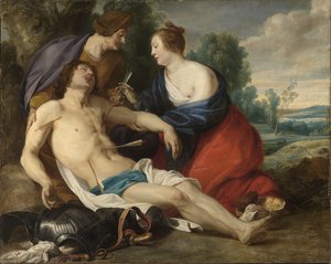 St. Irene Removing The Arrows From The Body Of St. Sebastian — Теодор Ромбутс