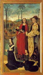 Portinari - Sts. Margaret And Mary Magdalene With Maria Portinari — Hugo Van Der Goes