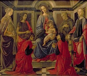 Virgen Y Niño Con Ss. María Magdalena Y Juan Bautista — Sandro Botticelli, Early Renaissance