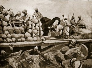 The Nawab's Artillery At Plassey — Richard Caton Woodville