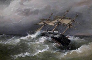 HMS Defence off Vigo, Spain, in Heavy Sea, 7 December 1876
