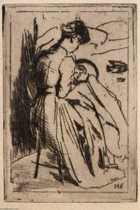 Woman Embroidering — Julian Alden Weir