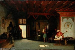 Interior of an Oriental Cafe