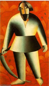 Reaper On Red Background Fine Arts Museum, — Kasimir Sewerinowitsch Malewitsch, Suprematism