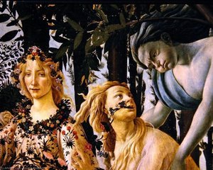 Primavera, Detail Of Flora And Zephyr — Sandro Botticelli, Early Renaissance