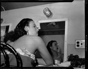 Lena Horne Reflected In Mirror In Dressing Room At Stanley Theatre — Charles Harris