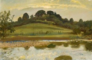 A River Landscape On Exmoor — Sir Alfred James Munnings, Impressionism