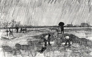Churchyard In The Rain — Vincent Willem Van Gogh
