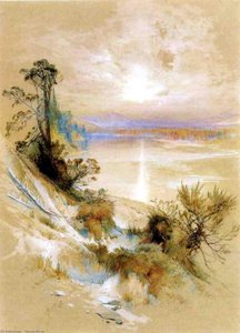 The Yellowstone River, At Its Exit From The Yellowstone Lake — Thomas Moran