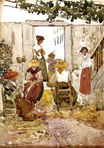 Lacemakers, Venice — Maurice Brazil Prendergast, Post-impressionism