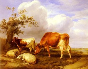In The Canterbury Meadows — Thomas Sidney Cooper, Realism