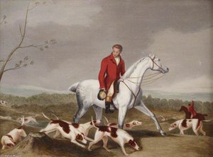 Hunting Scene - A Huntsman Casting Hounds — Richard Barrett Davis