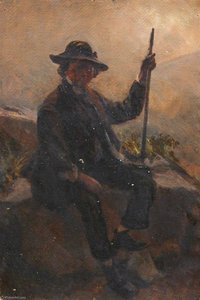 Portrait Of A Man With A Stick — Thomas Stuart Smith