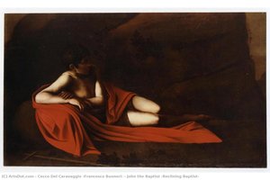 John The Baptist (reclining Baptist) — Cecco Del Caravaggio, Tenebrism