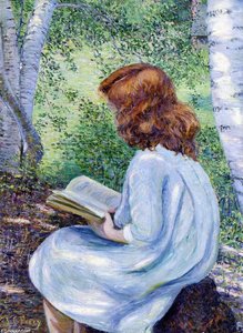 Child With Red Hair Reading — Lilla Cabot Perry