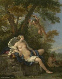 Venus And Cupid In A Landscape — Filippo Lauri