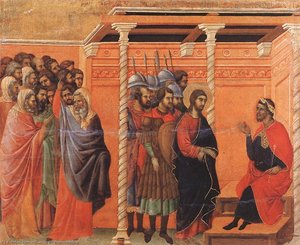 Christ Accused By The Pharisees — Duccio Di Buoninsegna, Sienese Gothic