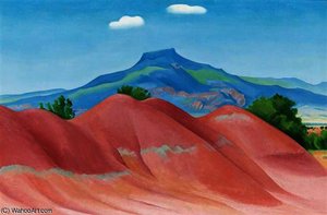 Red Hills With Pedernal, White Clouds — Georgia O'keeffe