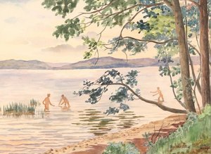 Lake Hepoyarvi, Bathing — Pyotr Konchalovsky