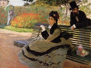 Camille Monet En Un Banco De Jardín — Claude Monet