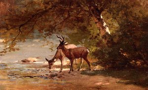 Deer In A Landscape — Thomas Hill