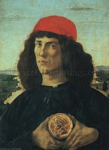 Portrait Of A Man With A Medal, Before — Sandro Botticelli, Early Renaissance