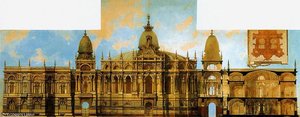 Entwurfe Fur Einen Palast Ruckseit Und Aufgeklebter Grundriss — Hans Makart