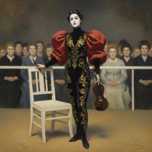 The Soliloquy In Crimson And Gold: A Sovereign Impression — Marc Duvallier, Impressionism