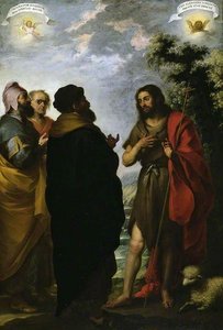 Saint John The Baptist With The Scribes And Pharisees — Bartolomé Esteban Murillo, Baroque Religious Painting