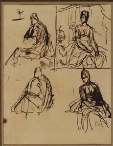 Four Sketches For The Portrait Of A Lady — George Romney