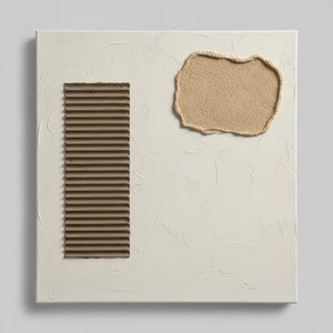 Linear Grooves And Granular Sand Form In Neutral Tones — David Moreau, Plaster & Texture Art