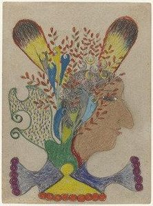 Untitled (profile Of Indian Woman) — Minnie Evans