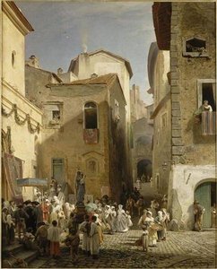 Une Fete A Genazzano — Oswald Achenbach